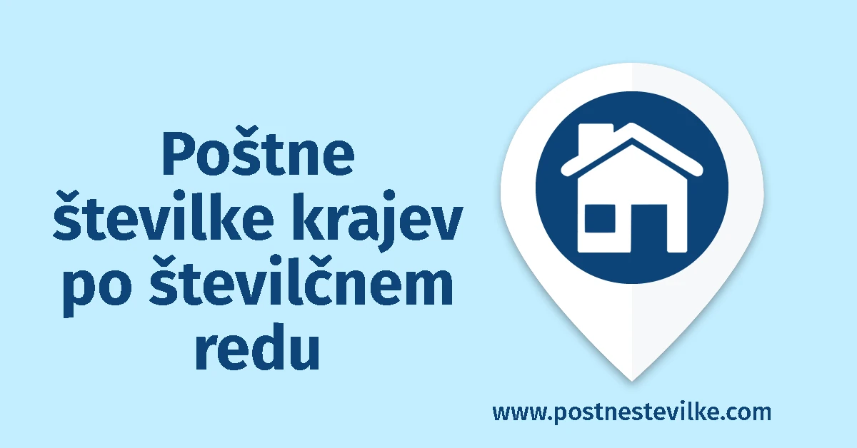 Poštne Številke Krajev po številčnem redu